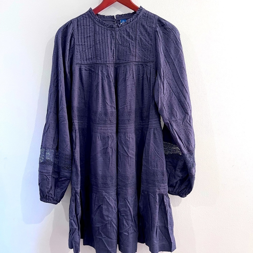 Old Navy Women’s Tall/Small Long Sleeve Midi Dress with Lace Accents and Dots